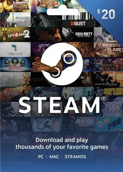 Počítačová hra Steam Gift Card 20 USD PC digitální verze