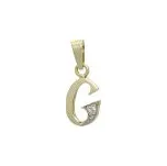 Přívěsek zlatý písmeno Gse zirkonem SL-170