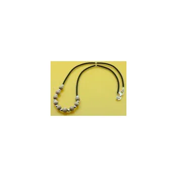 Řetízek Stříbrný řetízek dřevěné korálky 5 - délka 42cm