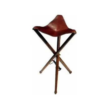 Stolička Zubíček - výroba loveckých potřeb Trojnožka největší - kůže - 75 cm