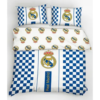 Carbotex Real Madrid Check fotbalové povlečení 220 x 200, 70 x 80 cm Povlečení Carbotex Real Madrid Check fotbalové povlečení 220 x 200, 70 x 80 cm