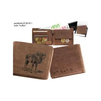 Peněženka E-myslivost Kožená myslivecká peněženka - motiv Muflon Hnědá