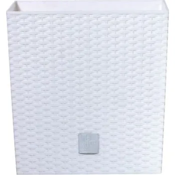 Květináč Prosperplast Rato Square 32,5 x 32,5 x 61 cm bílý