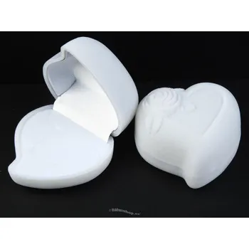 Dárková krabička Dárková krabička sametová srdce bílé 5.8 x 5.5cm