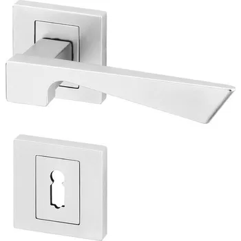 Dveřní kování Dveřní kování CORVO R HR matný chrom (Dveřní rozetové kování CORVO R HR matný chrom , vhodná pro interiér, pro dozický (obyčejný), cylindrický (fab) zámek, nebo s uzamykací páčkou na WC.)