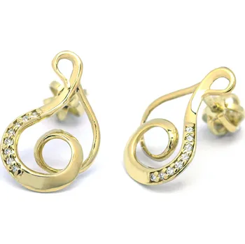 Prsten Zlaté náušnice s diamanty ze žlutého zlata ručně vyrobené J-29927-18 (J-29927-18 - POŠTOVNÉ ZDARMA!!)