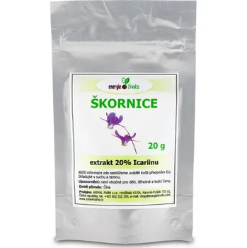 Přírodní produkt Energie života Škornice extrakt 20% Icariinu 20 g