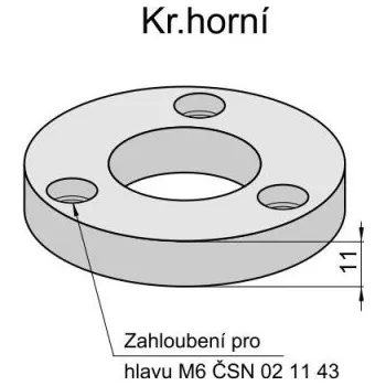 Příslušenství k frézce Distanční kroužek horní Pilana 65x30/11,0 mm + 3/6/48 - OCEL, RH+
