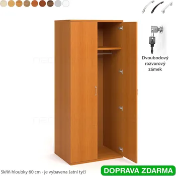 Policová skříň SZR 5 80 61 Hobis Strong - Skříň s rozvorovým zámkem, šatní, hloubka 60 cm