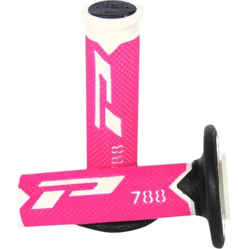 grip Třívrstvé GRIPY MX Progrip 788 WHITE/BLACK/FLUO PINK (Motokrosové rukojeti)
