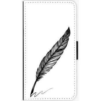 Pouzdro na mobilní telefon iSaprio Writing By Feather black pro Lenovo Moto G4/G4 Plus flipové