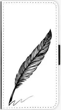 Pouzdro na mobilní telefon iSaprio Writing By Feather black pro Lenovo Moto G4/G4 Plus flipové