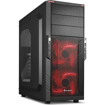 PC skříň Sharkoon T3-W černá/červená