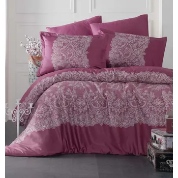 Povlečení Kvalitex Luxury Collection Renda vínová satén 240 x 200, 70 x 90 cm 