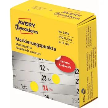 Kancelář Avery Zweckform 3856 Samolepicí body Ø 19 mm, 250 ks, žluté