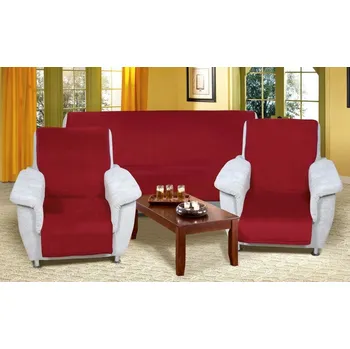 Přehoz na lůžko Bellatex Korall micro vínová přehozy na sedací soupravu 3+1+1