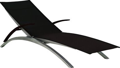 Royal Botania Polohovací lehátko O-Zon, Royal Botania, 205x74,5x27 cm, rám broušená ocel, výplet Batyline black