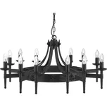 Searchlight 24212-12BK Cartwheel 24212-12BK závěsné svítidlo 12xE27 + LED PŘISAZENÉ STROPNÍ SVÍTIDLO VERSO 1X24,5W | 3000LM | 3000K - NASTAVITELNÉ, 3 FÁZOVÉ STMÍVÁNÍ, HLINÍK