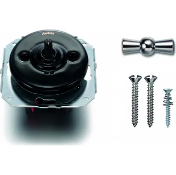 vypínač FONTINI by Font Barcelona Porcelánový vypínač Garby Colonial černý/klička chrom Řazení: Vypínač č.1 - ovládá jeden světelný okruh z jednoho místa 31 306 27 26