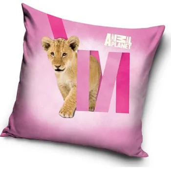 Dekorativní polštářek CARBOTEX Povlak na polštářek Animal Planet Lvíček micro Polyester 40/40 cm