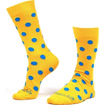 Pánské ponožky HEDVA ČESKÝ BROKÁT Ponožky puntík velký žlutý Velikost: 43-46