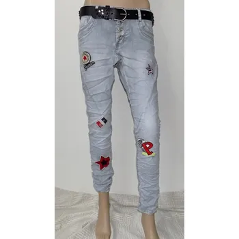 Dámské džíny Dámské džíny šedé (Dámské rifle s aplikací)