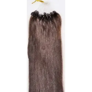PERFEKTVLASY MICRO RING 100 pramenů TMAVĚ HNĚDÁ #02,50g, 55cm, 100% lidské vlasy k prodloužení