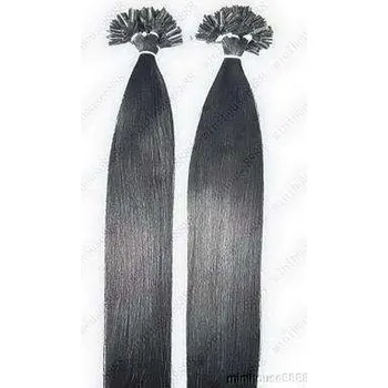 KERATIN INDIAN REMY EXTENSION 100 pramenů ČERNÁ #01,100g, 60cm, 100% lidské vlasy k prodloužení