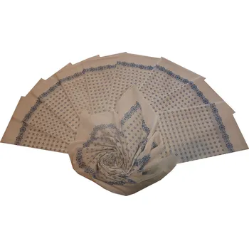 Šátek Etex s.r.o Bavlněný šátek velký bílý s modrým potiskem