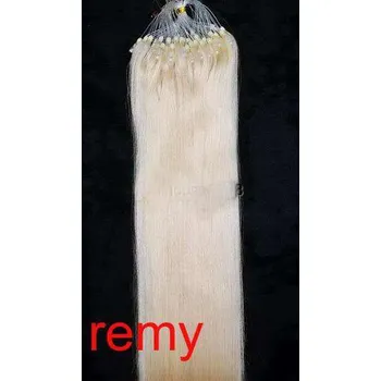 Příčesek PERFEKTVLASY MICRO RING 100 pramenů SVĚTLÁ BLOND #60, 50g, 55cm,100% lidské vlasy k prodloužení