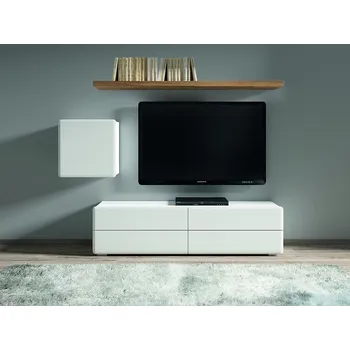 Obývací stěna BRW Possi Light obývací stěna bílý lesk