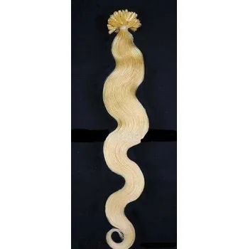 KERATIN EXTENSION 100 pramenů BLOND vlnitá #613, 50g, 50cm, 100% lidské k prodloužení