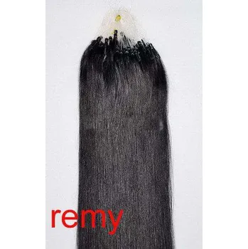 Příčesek PERFEKTVLASY MICRO RING 100 pramenů ČERNÁ #01,50g, 55cm,100% lidské vlasy k prodloužení