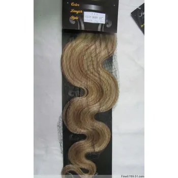 Příčesek CLIP IN 7pásů BLOND MELÍR vlnité #27/613, 75g, 50cm, 100% lidské vlasy