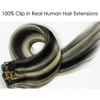 CLIP IN 7pásů BLOND MELÍR #1/613, 70g, 40cm, 100% lidské vlasy