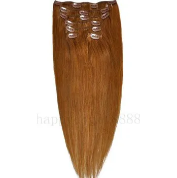 Příčesek CLIP IN 7pásů SVĚTLE HNĚDÁ #12, 75g, 50cm,100% lidské vlasy