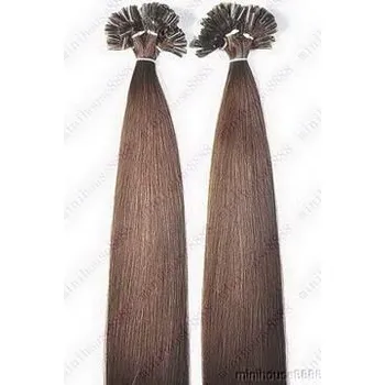 Příčesek PERFEKTVLASY KERATIN INDIAN REMY 100 pramenů, HNĚDÁ #04,80g, 40cm
