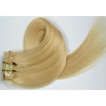 CLIP IN 7pásů SVĚTLÁ BLOND #60, 80g, 55cm,100% lidské vlasy