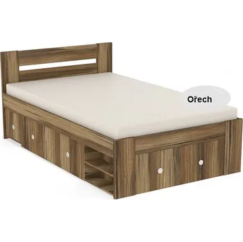 Postel Postel Rea Larisa 120 x 200cm s čely Ořech