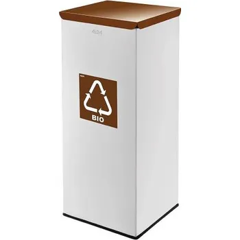 Odpadkový koš Hranatý odpadkový koš - hnědé víko