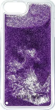 Pouzdro na mobilní telefon Guess GUHCP7LGLUTPU Liquid Glitter Triange Purple pro iPhone 6/6S/7 Plus