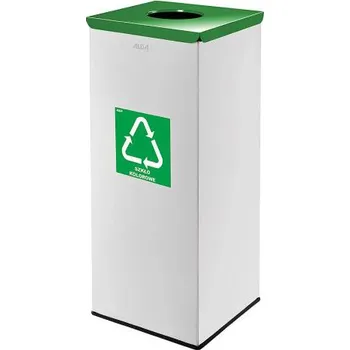 Odpadkový koš Hranatý odpadkový koš - zelené víko