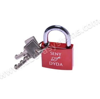 Visací zámek Visací zámek BURG 771 červený Valentýn vč.gravírování