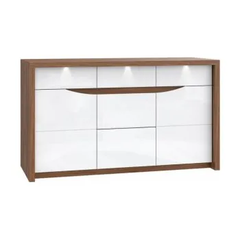 Komoda Komoda s osvětlením Saint Tropez 231B - dub sangallo/bílý lesk