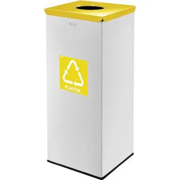 Odpadkový koš Hranatý odpadkový koš - žluté víko