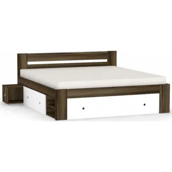 Postel Manželská postel REA Larisa 180x200cm s nočními stolky - ořech rockpile