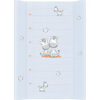 Ceba Baby Měkká dvouhranná přebalovací podložka s metrem 50 x 70 cm, Zebra modrá