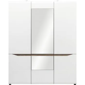 Šatní skříň Šatní skříň LIONEL 3D - dub sonoma truflový/bílý lesk