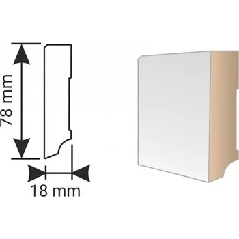Podlahová lišta K-Produkt KP 80 F Bílá 00088 soklová lišta | cena za bm