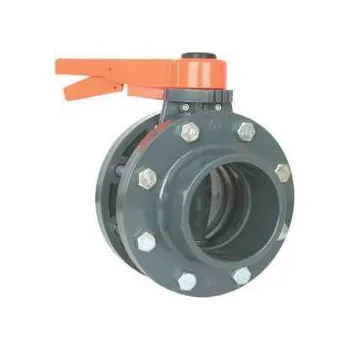 Ventil PVC Mezipřírubová uzavírací klapka s pákovou rukojetí, 63mm